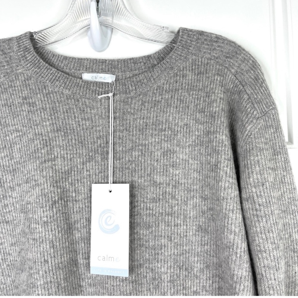 JOHNNY WAS CALME 100% Cashmere Ribbed Pullover Sweater Gray NEW Size XXL